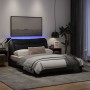 Estructura de cama con luces LED tela negro 120x200 cm de , Camas y somieres - Ref: Foro24-3213692, Precio: 188,43 €, Descuen...