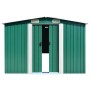 Cobertizo de jardín acero galvanizado verde 257x779x181 cm de vidaXL, Cobertizos - Ref: Foro24-47032, Precio: 982,68 €, Descu...