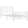 Estructura cama metal cabecero y estribo blanca 100x190 cm de , Camas y somieres - Ref: Foro24-374302, Precio: 87,02 €, Descu...