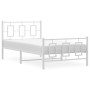 Estructura cama metal cabecero y estribo blanca 100x190 cm de , Camas y somieres - Ref: Foro24-374302, Precio: 87,02 €, Descu...