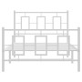 Estructura cama metal cabecero y estribo blanca 100x190 cm de , Camas y somieres - Ref: Foro24-374302, Precio: 87,02 €, Descu...