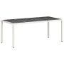 Mesa de jardín superficie de vidrio ratán PE blanco 190x90x75cm de , Mesas de jardín - Ref: Foro24-368129, Precio: 156,21 €, ...