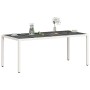 Mesa de jardín superficie de vidrio ratán PE blanco 190x90x75cm de , Mesas de jardín - Ref: Foro24-368129, Precio: 156,21 €, ...