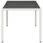 Mesa de jardín superficie de vidrio ratán PE blanco 190x90x75cm de , Mesas de jardín - Ref: Foro24-368129, Precio: 156,21 €, ...
