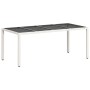 Mesa de jardín superficie de vidrio ratán PE blanco 190x90x75cm de , Mesas de jardín - Ref: Foro24-368129, Precio: 156,21 €, ...