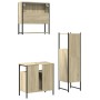 Set de muebles de baño 3 pzas madera contrachapada roble Sonoma de , Muebles de baño - Ref: Foro24-3214696, Precio: 181,72 €,...