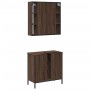 Set de muebles baño 2 pzas madera contrachapada marrón roble de , Muebles de baño - Ref: Foro24-3214724, Precio: 137,30 €, De...