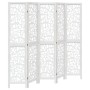 Biombo separador de 5 paneles madera maciza Paulownia blanco de , Divisores de ambientes - Ref: Foro24-358742, Precio: 142,71...