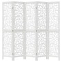 Biombo separador de 5 paneles madera maciza Paulownia blanco de , Divisores de ambientes - Ref: Foro24-358742, Precio: 142,71...