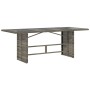 Mesa de jardín superficie de vidrio ratán PE gris 190x80x74 cm de , Mesas de jardín - Ref: Foro24-365306, Precio: 189,00 €, D...