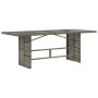 Mesa de jardín superficie de vidrio ratán PE gris 190x80x74 cm de , Mesas de jardín - Ref: Foro24-365306, Precio: 189,00 €, D...