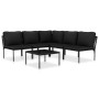 Juego de muebles de jardín 6 piezas con cojines PVC negro de vidaXL, Conjuntos de jardín - Ref: Foro24-48588, Precio: 373,94 ...