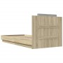 Cama con cabecero madera de ingeniería roble Sonoma 90x200 cm de , Camas y somieres - Ref: Foro24-3209942, Precio: 146,52 €, ...