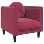 Sillón con cojín terciopelo rojo tinto de , Sofás - Ref: Foro24-372626, Precio: 154,09 €, Descuento: %