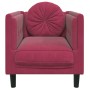 Sillón con cojín terciopelo rojo tinto de , Sofás - Ref: Foro24-372626, Precio: 156,42 €, Descuento: %