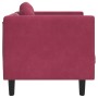 Sillón con cojín terciopelo rojo tinto de , Sofás - Ref: Foro24-372626, Precio: 156,42 €, Descuento: %