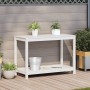 Mesa de plantación con estante madera pino blanco 108x50x75 cm de , Soportes para macetas - Ref: Foro24-832403, Precio: 111,9...