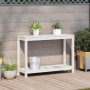 Mesa de plantación con estante madera pino blanco 108x35x75 cm de , Soportes para macetas - Ref: Foro24-832393, Precio: 92,57...