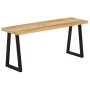 Banco con borde natural de madera de mango maciza 105 cm de , Bancos - Ref: Foro24-372756, Precio: 89,81 €, Descuento: %