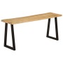 Banco con borde natural de madera de mango maciza 105 cm de , Bancos - Ref: Foro24-372756, Precio: 89,81 €, Descuento: %