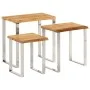 Set de 3 mesas apilables con borde natural madera maciza acacia de , Mesas auxiliares - Ref: Foro24-372761, Precio: 173,90 €,...