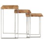 Set de 3 mesas apilables con borde natural madera maciza acacia de , Mesas auxiliares - Ref: Foro24-372761, Precio: 176,51 €,...