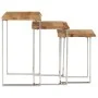 Set de 3 mesas apilables con borde natural madera maciza acacia de , Mesas auxiliares - Ref: Foro24-372761, Precio: 173,90 €,...