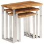 Set de 3 mesas apilables con borde natural madera maciza acacia de , Mesas auxiliares - Ref: Foro24-372761, Precio: 176,51 €,...