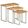 Set aus 3 stapelbaren Tischen mit Naturkante aus massivem Akazienholz von , Seitentische - Ref: Foro24-372761, Preis: 173,90 ...