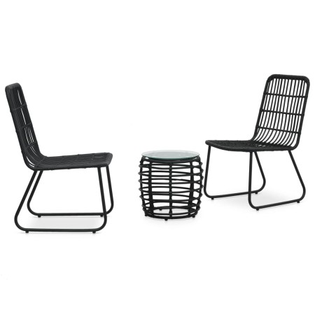 Set de mesa y sillas de jardín 3 piezas ratán sintético negro de vidaXL, Conjuntos de jardín - Ref: Foro24-48585, Precio: 120...