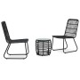 Set de mesa y sillas de jardín 3 piezas ratán sintético negro de vidaXL, Conjuntos de jardín - Ref: Foro24-48585, Precio: 120...