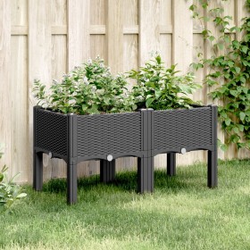 Jardinera con patas PP negro 80x40x42 cm de , Maceteros y jardineras - Ref: Foro24-367893, Precio: 61,49 €, Descuento: %