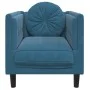 Sillón con cojín terciopelo azul de , Sofás - Ref: Foro24-372630, Precio: 194,64 €, Descuento: %