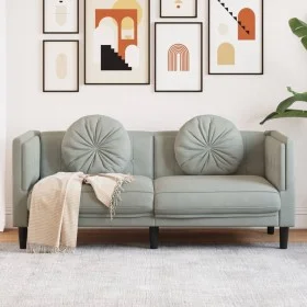 2 seater light gray velvet sofa with cushions by , Sofas - Ref: Foro24-372632, Price: 195,21 €, Discount: %