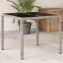 Mesa de jardín superficie vidrio ratán PE gris claro 90x90x75cm de , Mesas de jardín - Ref: Foro24-368122, Precio: 107,73 €, ...
