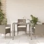 Mesa de jardín superficie vidrio ratán PE gris claro 90x90x75cm de , Mesas de jardín - Ref: Foro24-368122, Precio: 107,73 €, ...