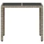 Mesa de jardín superficie vidrio ratán PE gris claro 90x90x75cm de , Mesas de jardín - Ref: Foro24-368122, Precio: 107,73 €, ...