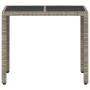 Mesa de jardín superficie vidrio ratán PE gris claro 90x90x75cm de , Mesas de jardín - Ref: Foro24-368122, Precio: 102,78 €, ...