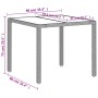 Mesa de jardín superficie vidrio ratán PE gris claro 90x90x75cm de , Mesas de jardín - Ref: Foro24-368122, Precio: 102,78 €, ...