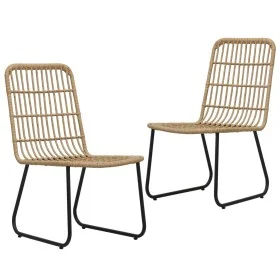 Sillas de jardín 2 unidades ratán sintético color roble de vidaXL, Sillas de jardín - Ref: Foro24-48582, Precio: 224,24 €, De...
