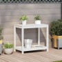 Mesa de plantación con estante madera pino blanco 82,5x50x75 cm de , Soportes para macetas - Ref: Foro24-832398, Precio: 86,7...