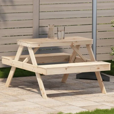 Mesa de pícnic madera maciza de pino 105x134x75 cm de , Mesas de jardín - Ref: Foro24-832567, Precio: 108,86 €, Descuento: %