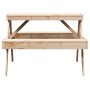 Mesa de pícnic madera maciza de pino 105x134x75 cm de , Mesas de jardín - Ref: Foro24-832567, Precio: 109,99 €, Descuento: %