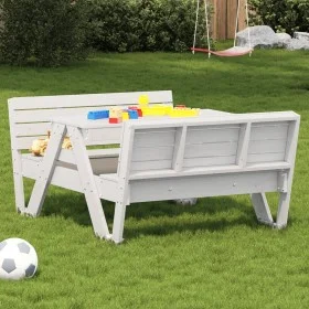 Mesa de pícnic para niños madera maciza pino blanco 88x122x58cm de , Mesas de jardín - Ref: Foro24-832602, Precio: 126,46 €, ...