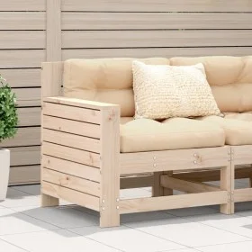 Sofá de jardín con reposabrazos y cojín madera maciza de pino de , Sofás de exterior - Ref: Foro24-844919, Precio: 81,58 €, D...
