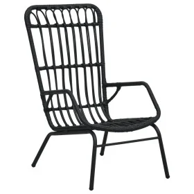Silla de jardín de ratán sintético negro de vidaXL, Sillas de jardín - Ref: Foro24-48581, Precio: 209,45 €, Descuento: %