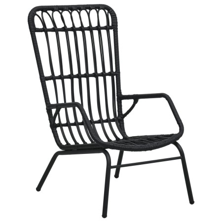 Silla de jardín de ratán sintético negro de vidaXL, Sillas de jardín - Ref: Foro24-48581, Precio: 213,06 €, Descuento: %
