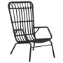 Silla de jardín de ratán sintético negro de vidaXL, Sillas de jardín - Ref: Foro24-48581, Precio: 213,06 €, Descuento: %