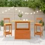 Mesa de jardín madera maciza de pino marrón cera 100x50x75 cm de , Mesas de jardín - Ref: Foro24-844910, Precio: 70,48 €, Des...