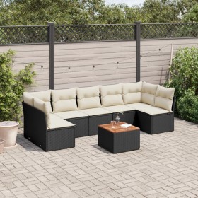 Set de sofás de jardín 8 piezas y cojines ratán sintético negro de , Conjuntos de jardín - Ref: Foro24-3255902, Precio: 446,8...